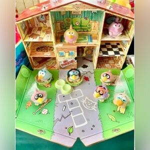 Koo koo zoo club house with birds/nests/bowls lot of 12 jay at play toys